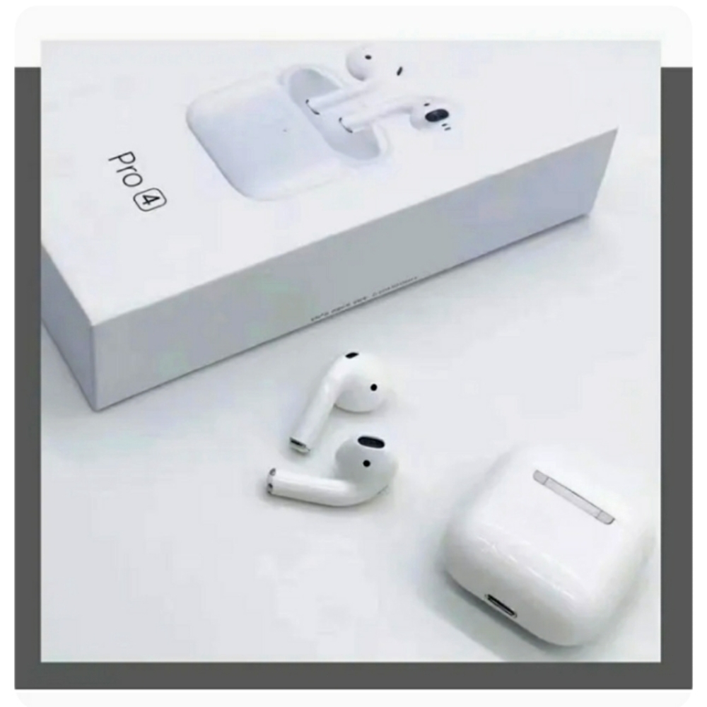 Pro 4 white wireless earbuds